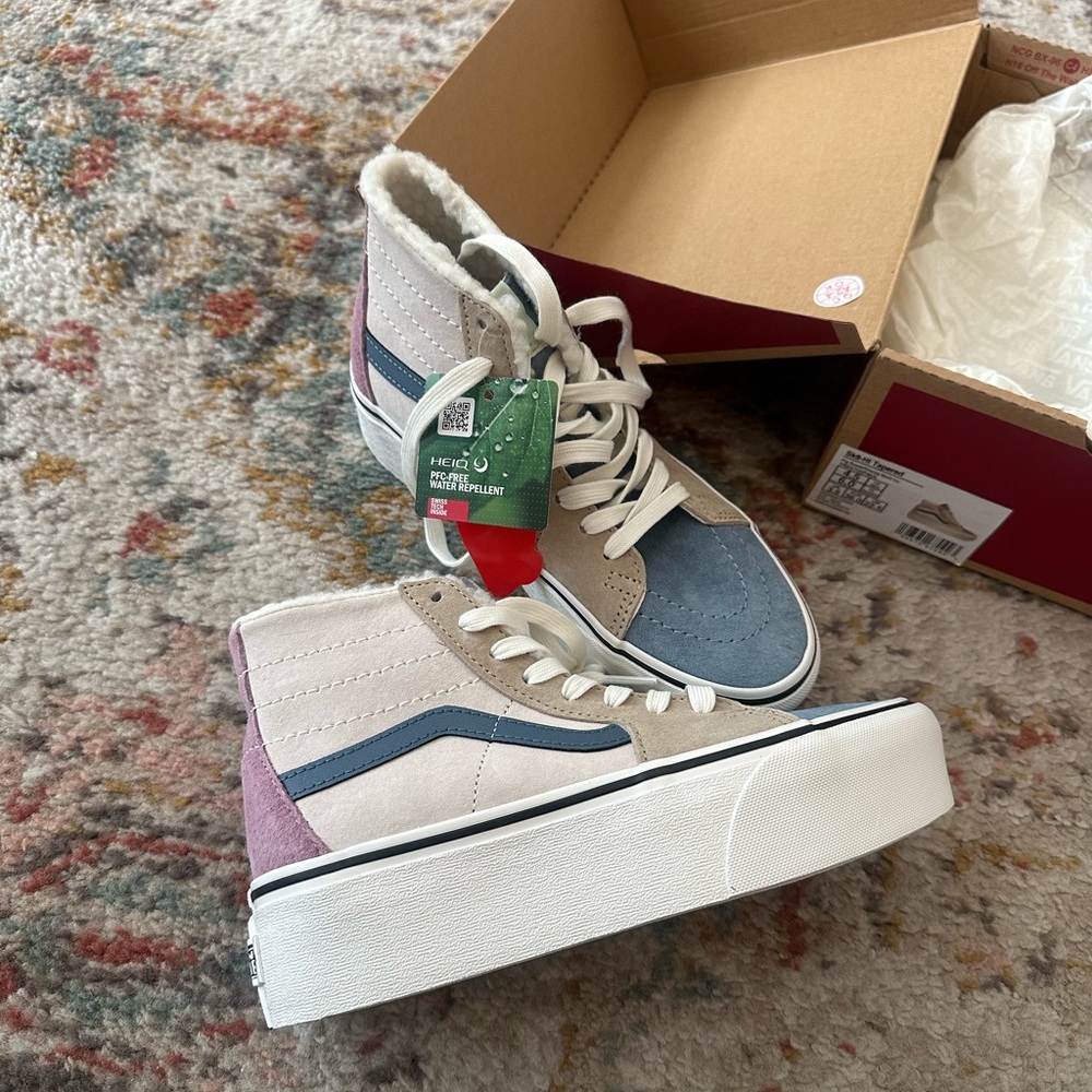 Vans SK8-hi Tapered Suede Multi Color Sherpa NIB